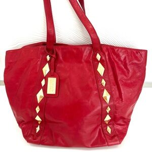 Badgley Mischka Red leather, large tote